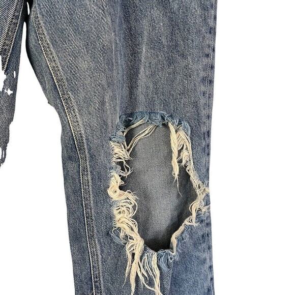 We The Free People Womens Maggie Mid Rise Straight Leg Button Fly Jeans sz 26 - Picture 6 of 16